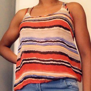 Water color high low tank top